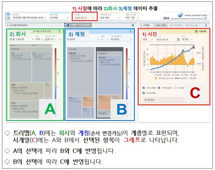 금융감독원 동적 시각화 분석시스템(DIVA). 금감원 제공.