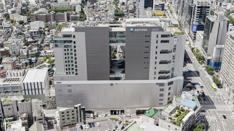 <span id='_stock_code_018250' data-stockcode='018250'>애경산업</span> 사옥 외관. 애경산업 제공