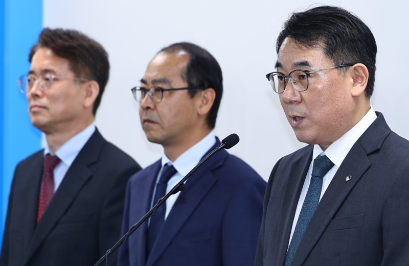  이승우 주가조작 근절 합동대응단 단장이 23일 서울 영등포구 한국거래소 서울사무소에서 열린 브리핑에서 발언하고 있다. 뉴시스 제공