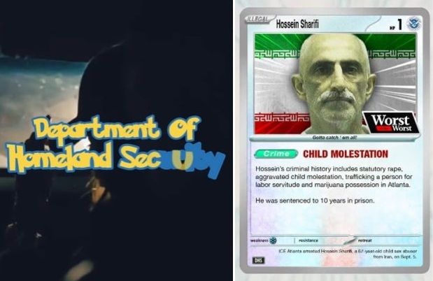 미국 국토안보부가 유명 애니매이션 포켓몬을 차용해 제작한 불법 이민자 단속 영상. 사진=미국 국토안보부 공식 X 갈무리