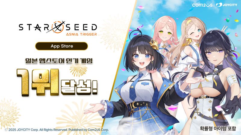 <span id='_stock_code_078340' data-stockcode='078340'>컴투스</span>의 전략 RPG 신작 ‘스타시드: 아스니아 트리거’는 일본 애플 앱스토어 전체 게임 인기 1위를 달성했다. 컴투스 제공