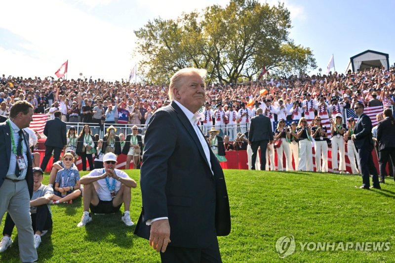 라이더컵 찾은 트럼프 미국 대통령.연합뉴스
