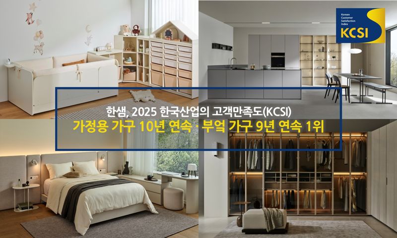 <span id='_stock_code_009240' data-stockcode='009240'>한샘</span> 고객만족도(KCSI) 가정용 가구 10년 연속&middot;부엌 가구 9년 연속 1위. 한샘 제공