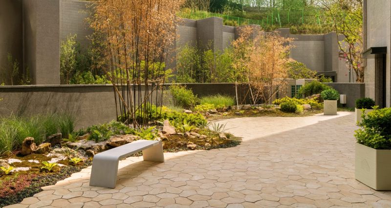 강릉 교동 아테라 업사이클링 커뮤니티 마당 전경. <span id='_stock_code_002990' data-stockcode='002990'>금호건설</span> 제공