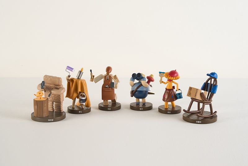 현대리바트 '리바트 캐릭터' 피규어 6종. 현대리바트 제공