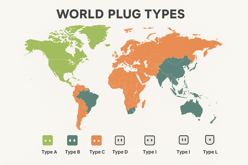 국가별 플러그 타입을 그린 생성형 이미지. 챗 GPT