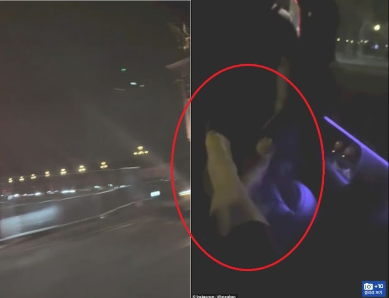 메건 마클이 자신의 SNS에 파리 ‘퐁 알렉상드르 3세’ 다리와 앵발리드 다리를 지나며 리무진 안에서 차창 밖을 촬영한 영상(사진)을 올렸다. 영상에는 그가 리무진 안에서 다리를 뻗고 편안히 쉬는 모습(오른쪽)도 담겼는데, 고 다이애니 비가 사망 사고를 당한 알마 다리 인근인 것으로 알려지면서 무례하다는 비판을 받았다.  뉴시스