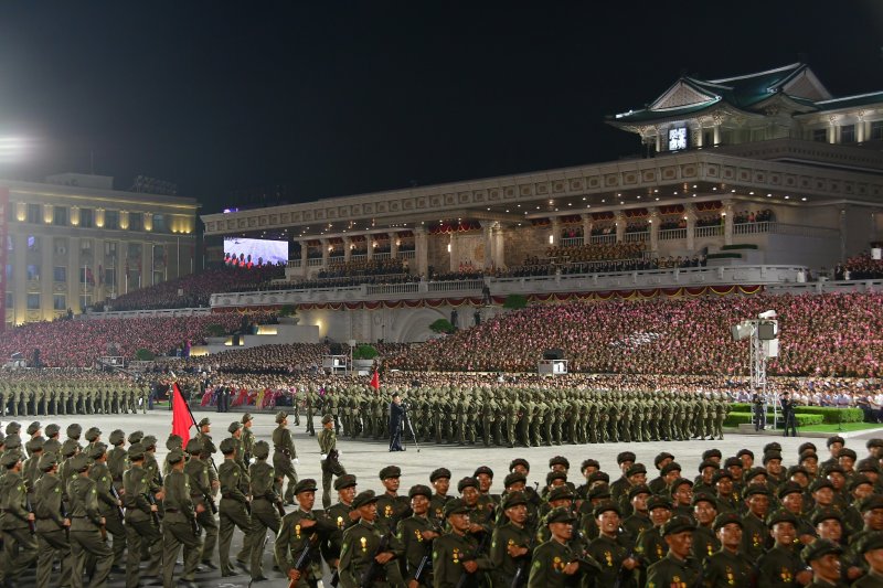 지난 2023년 9월 9일 북한의 공화국 창건 75돌(9&middot;9절) 경축 민방위 무력 열병식 장면. 노동신문 캡처