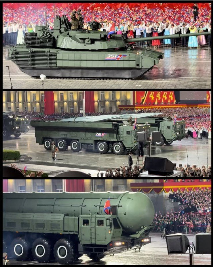 북한이 10일 노동당 창건 80주년 기념일을 맞아 단행한 열병식 장면. 인스타그램 'DPRK 360' 갈무리