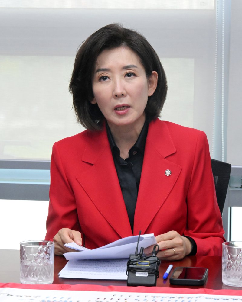 나경원 국민의힘 법사위원이 19일 서울 여의도 국회 의원회관에서 추미애·김현지 방지법 관련 기자회견을 하고 있다. 뉴스1