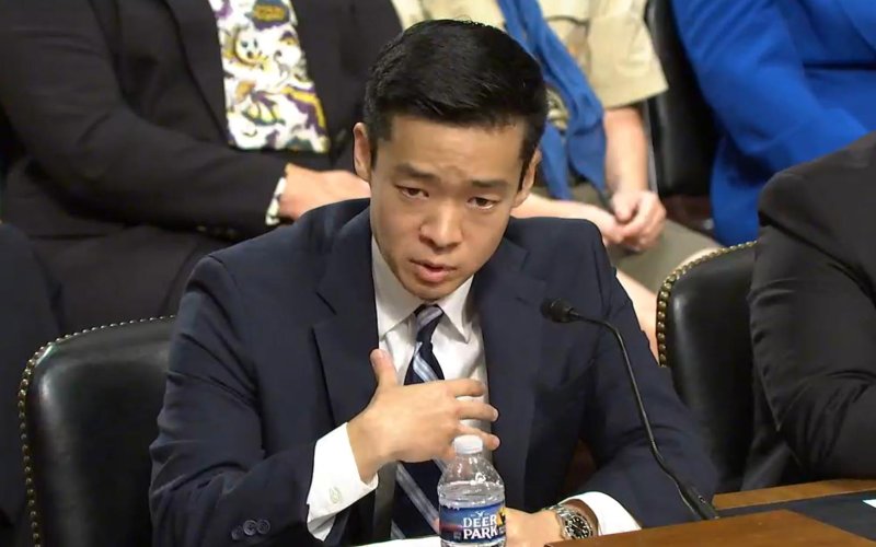 미국 국방부 인도·태평양 차관보로 지명된 존 노 동아시아 담당 부차관보가 지난 7일(현지시간) 미 연방 상원 군사위원회의 인준 청문회에서 발언하고 있다. 미 상원 군사위 홈피 캡처·연힙뉴스