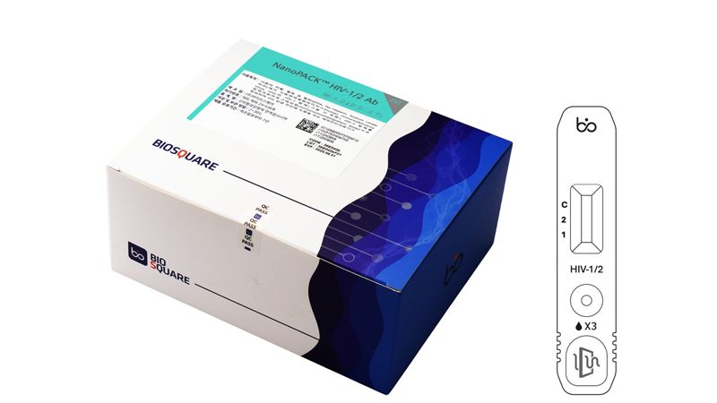 바이오스퀘어 &#39;나노팩 인간면역결핍바이러스(HIV) 1&#x2F;2 Ab&#39;. HLB그룹 제공