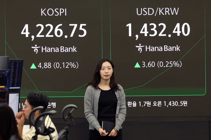4일 오전 서울 중구 하나은행 딜링룸에 코스피 시황이 표시되고 있다. /사진=뉴스1