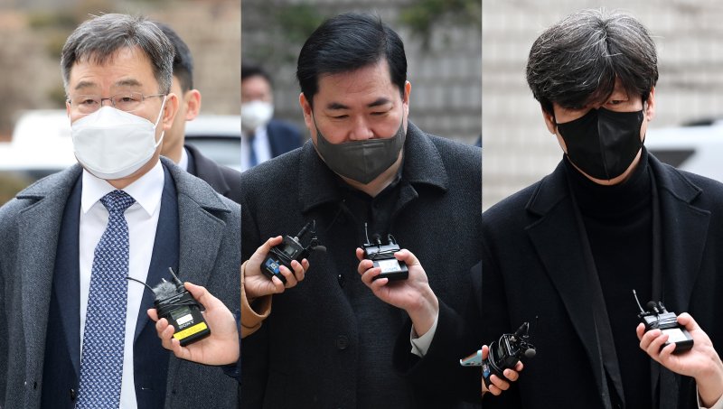 화천대유자산관리 대주주 김만배 씨(왼쪽부터), 유동규 전 성남도시개발공사 본부장, 남욱 변호사. (공동취재) 2023.2.10&#x2F;뉴스1 ⓒ News1 민경석 기자 &#x2F;사진&#x3D;뉴스1