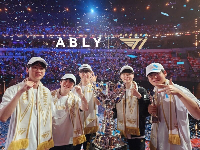 글로벌 e스포츠 기업 T1의 <span id='_stock_code_197210' data-stockcode='197210'>리드</span> 파트너(Lead Partner) 공식 스폰서십 계약 체결 홍보 이미지. 에이블리코퍼레이션 제공