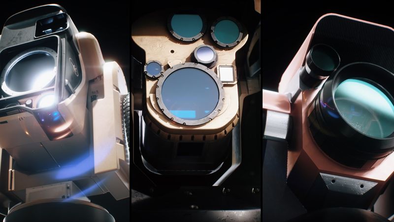 고정식 아이언 빔의 렌즈 모습. 전력 100kW급에 렌즈는 450mm를 표준으로 했다. 공항과 군 기지, 주요 공공시설 등 전략 거점 방어를 위해 설계됐다. 이스라엘국방부 제공