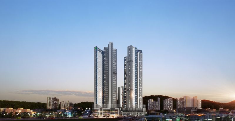 울산 호수공원 에일린의 뜰 1, 2단지 통합 투시도. <span id='_stock_code_010780' data-stockcode='010780'>아이에스동서</span> 제공