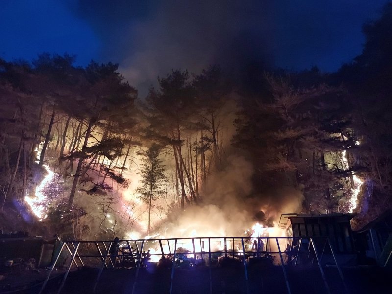 강원 인제 기린면 현리 산불 현장.(산림청 제공,재판매 및 DB금지)/뉴스1 /사진=뉴스1