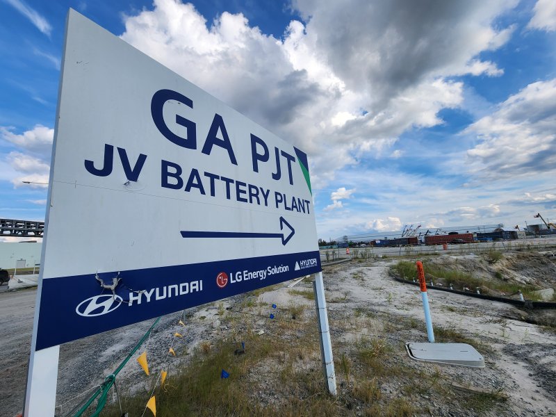 미국 조지아주 브라이언 카운티 엘러벨에 위치한 현대차-LG엔솔 배터리공장 건설 현장.    연합뉴스