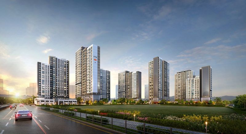 e편한세상 내포 에듀플라츠 투시도. <span id='_stock_code_375500' data-stockcode='375500'>DL이앤씨</span> 제공