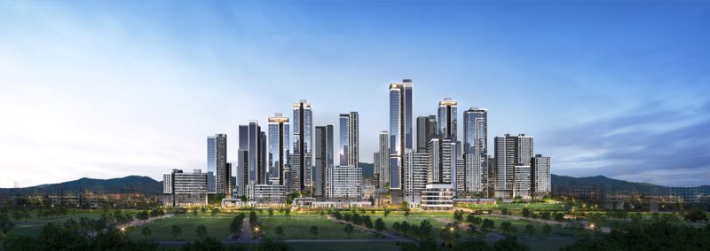 증산4구역 도심공공복합사업 단지 투시도. DL이앤씨 삼성물산