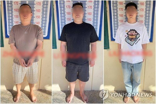 지난 8월 한국인 대학생을 캄보디아에서 고문 끝에 살해한 혐의로 현지에서 검거된 중국인 3명. /크메르타임스 홈페이지 캡처 (출처=연합뉴스)