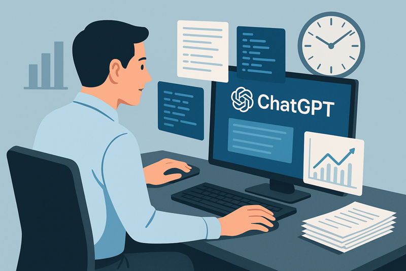 AI 업무 관련 삽화. 챗GPT 제공