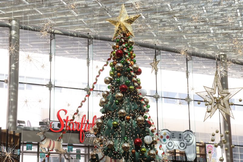 연말을 맞아 크리스마스 분위기를 만끽할 수 있는 명소에 관광객들의 발길이 이어지고 있다. 주말 서울 강남구 코엑스 별마당도서관에서 시민들이 초대형 크리스마스트리를 즐기고 있다. 사진&#x3D;박범준 기자