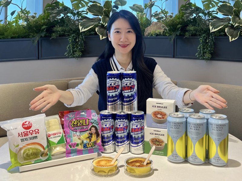 모델이 올 한 해 GS25에서 사랑받은 메가 히트 상품을 홍보하고 있다. <span id='_stock_code_007070' data-stockcode='007070'>GS리테일</span> 제공