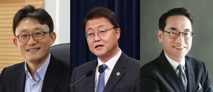 박윤영 전 <span id='_stock_code_030200' data-stockcode='030200'>KT</span> 기업부문장(왼쪽부터), 주형철 전 SK커뮤니케이션즈 대표, 홍원표 전 삼성SDS 사장. 뉴시스