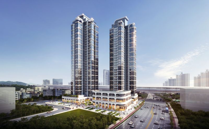 '해링턴 스퀘어 과천' 투시도. <span id='_stock_code_298040' data-stockcode='298040'>효성중공업</span> 제공