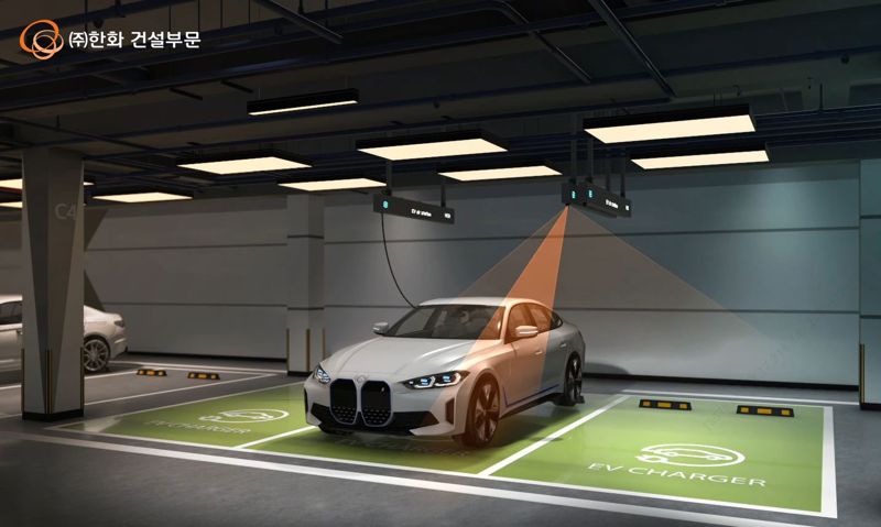 차세대 전기차충전시스템 EV에어스테이션. 한화 건설부문 제공