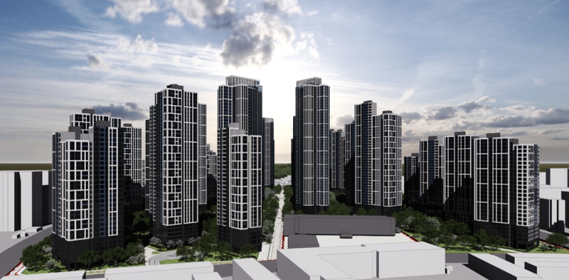 일산신도시 강촌마을 3&middot;5&middot;7&middot;8 통합재건축조감도. <span id='_stock_code_034830' data-stockcode='034830'>한국토지신탁</span> 제공