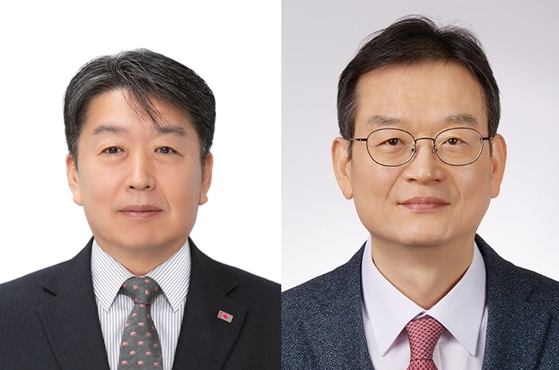 김형표 흥국생명 대표이사 내정자(왼쪽) 및 김대현 <span id='_stock_code_000540' data-stockcode='000540'>흥국화재</span> 대표이사 내정자. 태광그룹 제공