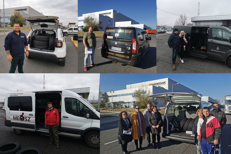 한국타이어 헝가리 공장의 타이어 기부 프로그램. 한국타이어 제공.