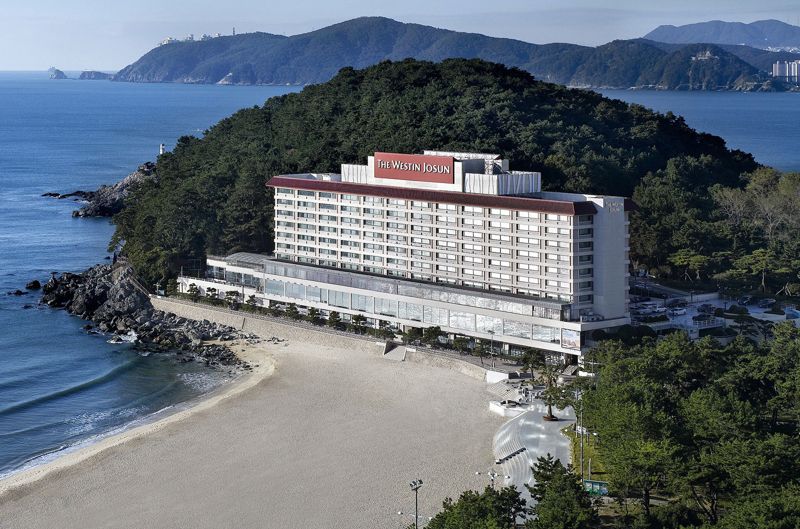 22일 오후 2시 ‘부산 글로벌 수소경제 심포지엄’이 열리는 웨스틴 조선 부산 호텔 전경. 웨스틴 조선 부산 호텔 제공