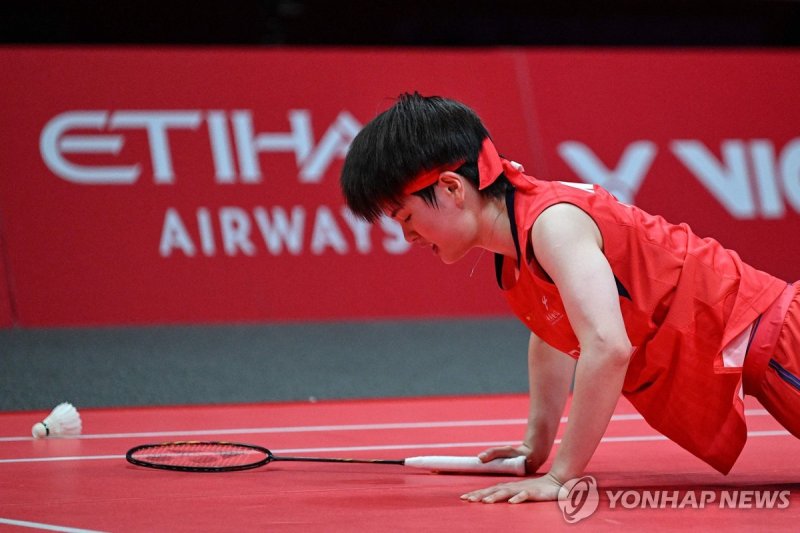 안세영과 결승전 치르는 왕즈이.연합뉴스