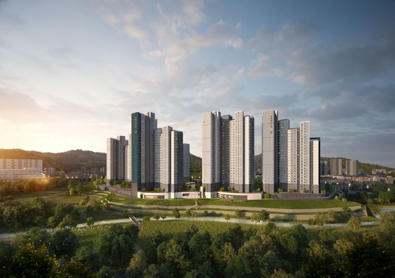 경기 용인시 '용인 푸르지오 원클러스터파크’ 투시도. <span id='_stock_code_047040' data-stockcode='047040'>대우건설</span> 제공 