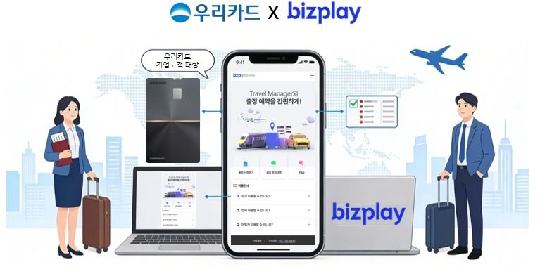 우리카드는 '비즈플레이(bzp) 출장 컨시어지 서비스'를 출시했다고 밝혔다. /사진=파이낸셜뉴스 사진DB
